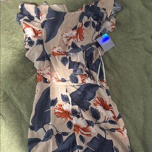 Floral Ruffle Sleeve Romper